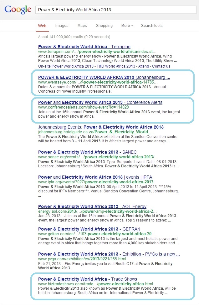 Google search results 4