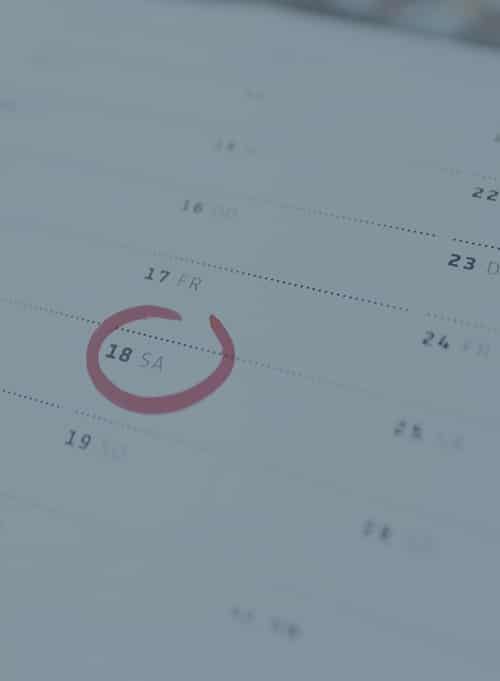 Calendar with a date circled