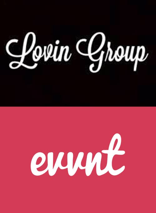 Lovin Group and evvnt logos