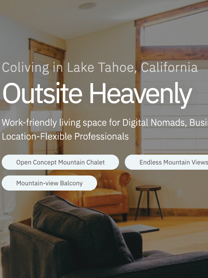 Coliving in Lake Tahoe, California graphic